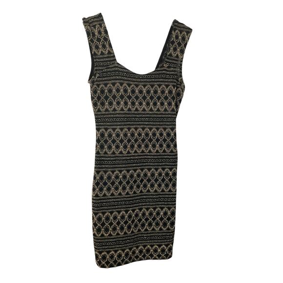 Body Central Black & Gold Dress Size Large - Picture 1 of 6